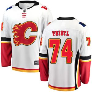 Herren Calgary Flames Eishockey Trikot Daniel Pribyl #74 Breakaway Weiß Fanatics Branded Auswärts